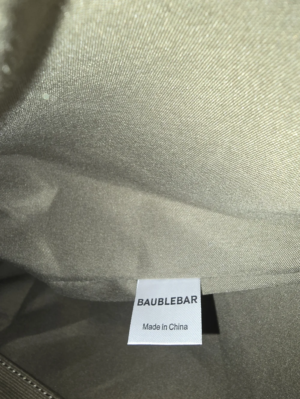 Baublebar NEW JDS Olive Canvas Tote Bag with Contrast Stitching